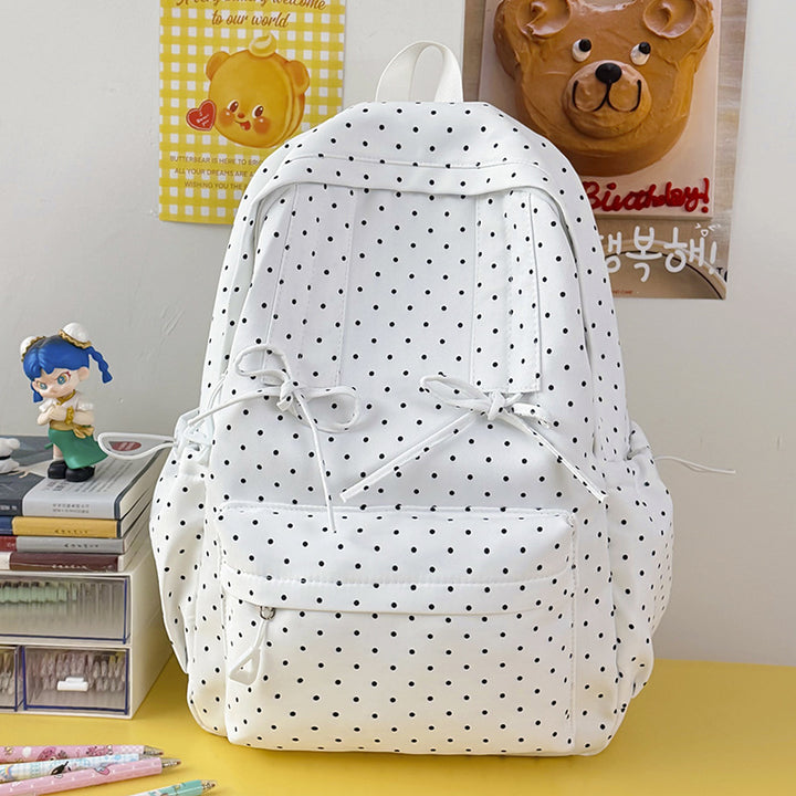 Stylish Polka Dot Patterned School Backpack Stornfield