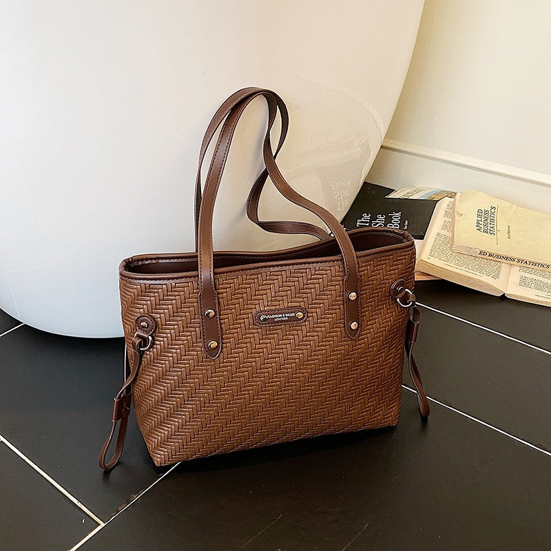 Textured Woven Tote Bag