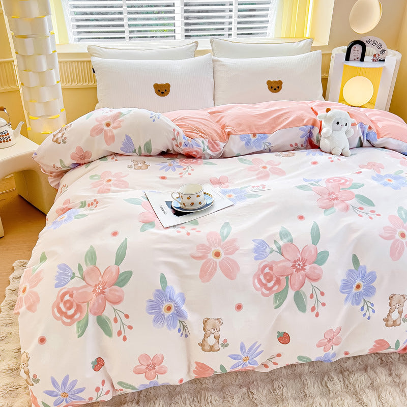 Plaid Patterned Quilted Comforter Set