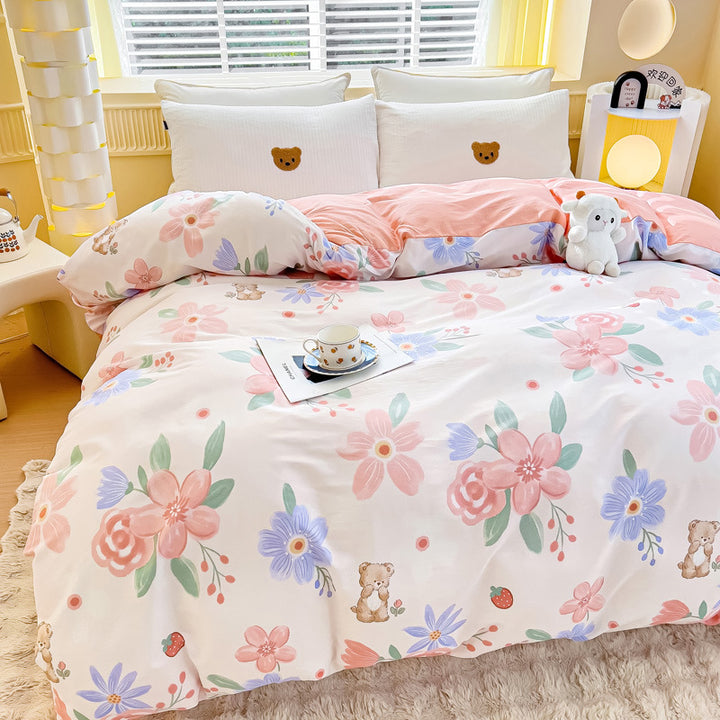 Plaid Patterned Quilted Comforter Set