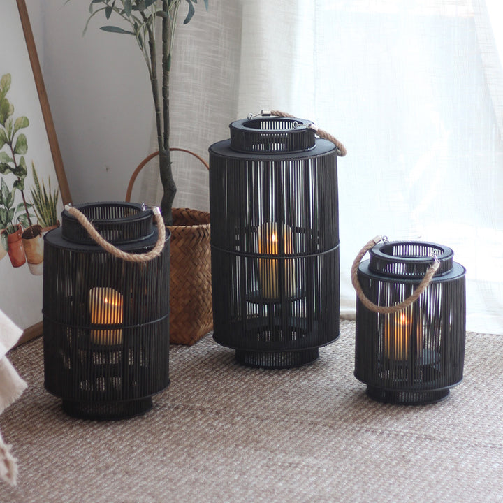 Decorative lantern made of woven material Stornfield