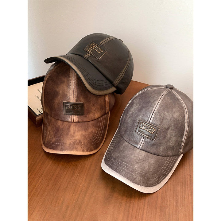 Men's Vintage Faux Leather Baseball Cap Stornfield