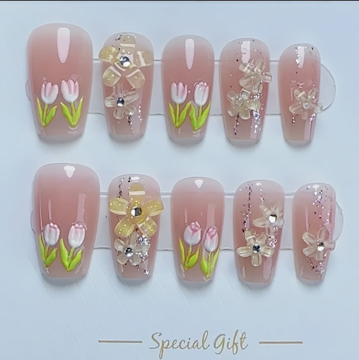 Floral Art Press-On Nail Set Stornfield