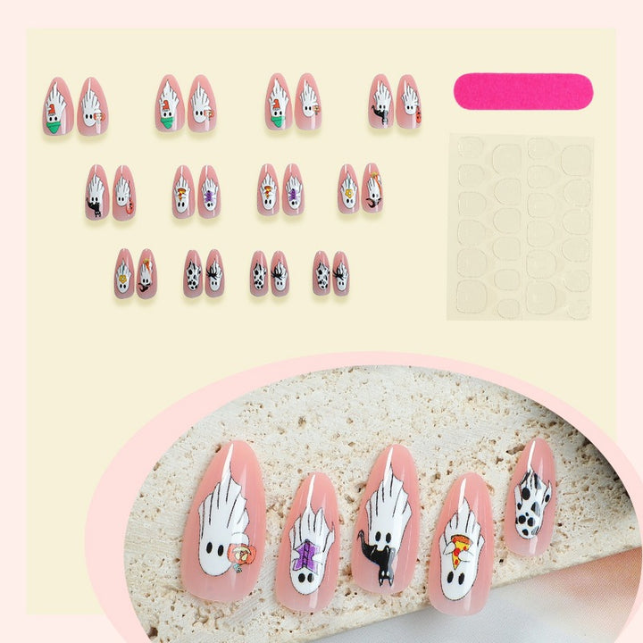 Creative Acrylic Nail Set with Halloween Motifs Stornfield