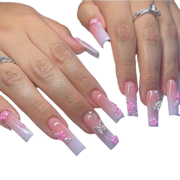Decorative Floral and Butterfly Nail Extensions Stornfield