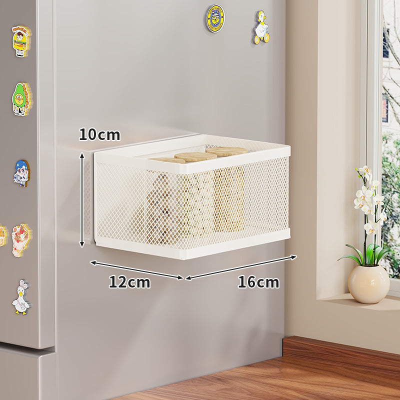 Magnetic Mesh Refrigerator Spice Jar Storage Basket