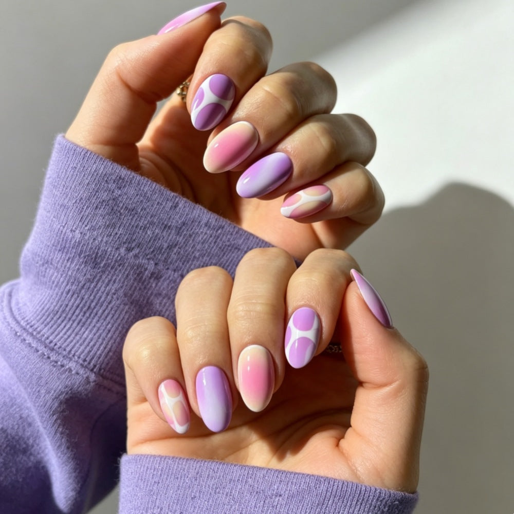 Artificial nails with floral gradient Stornfield