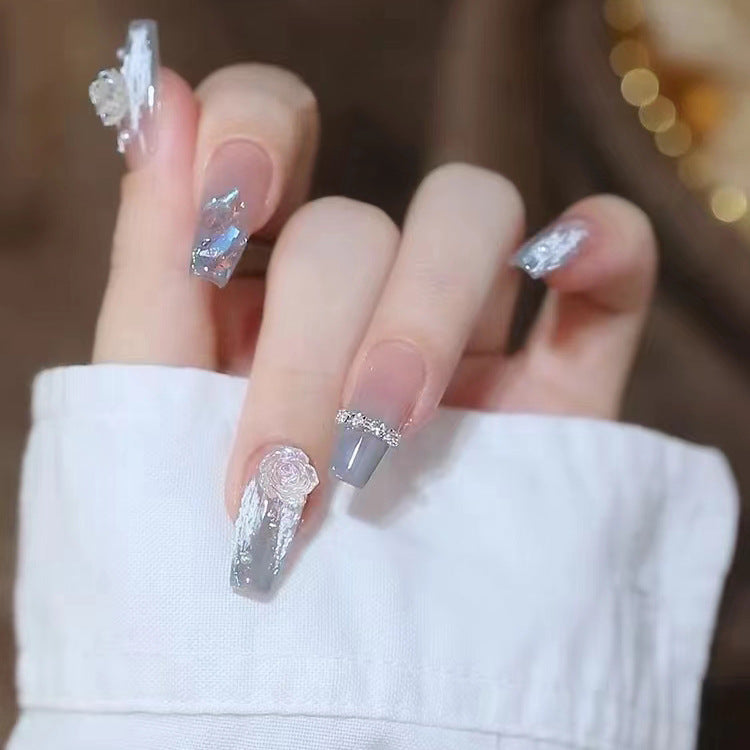 Artificial nails with glitter and heart design Stornfield