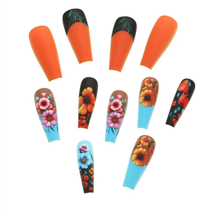 Art Nail Set with Floral Patterns Stornfield