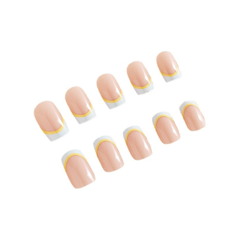 Nail art set with creative floral designs and elegant French finish Stornfield