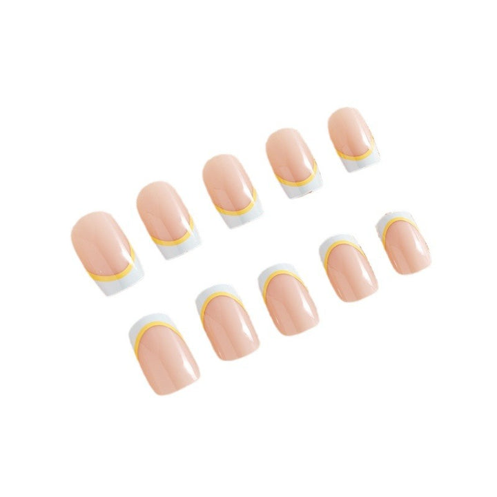 Nail art set with creative floral designs and elegant French finish Stornfield