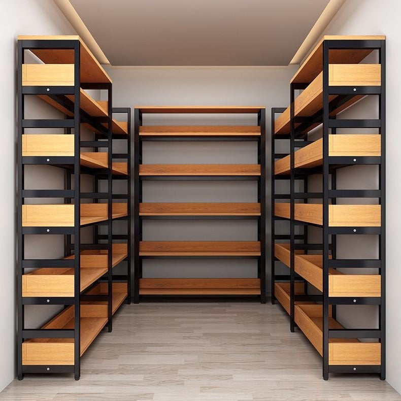Regal with robust metal frame and wooden shelves Stornfield