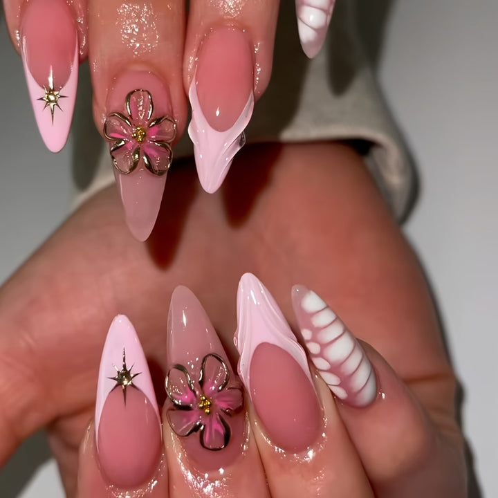 Decorative Floral Art Press-On Nails Stornfield