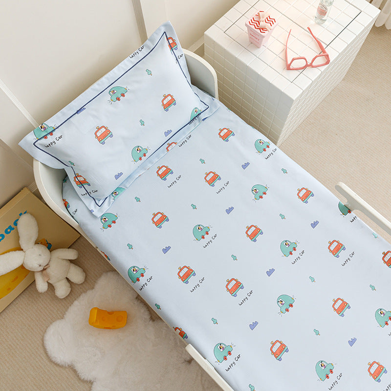 Toddler Breathable Cotton Percale Bunny Print Bed Linen Set