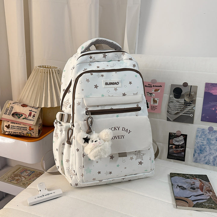 Multi-Pocket Backpack with Plush Charm Stornfield