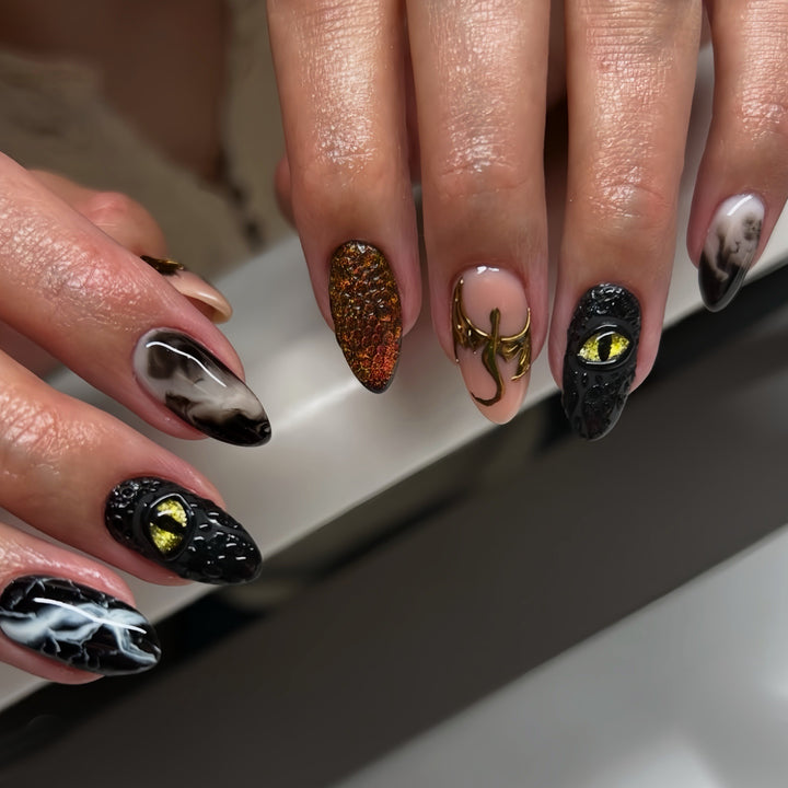 Artistic Themed Press-On Nail Art Stornfield