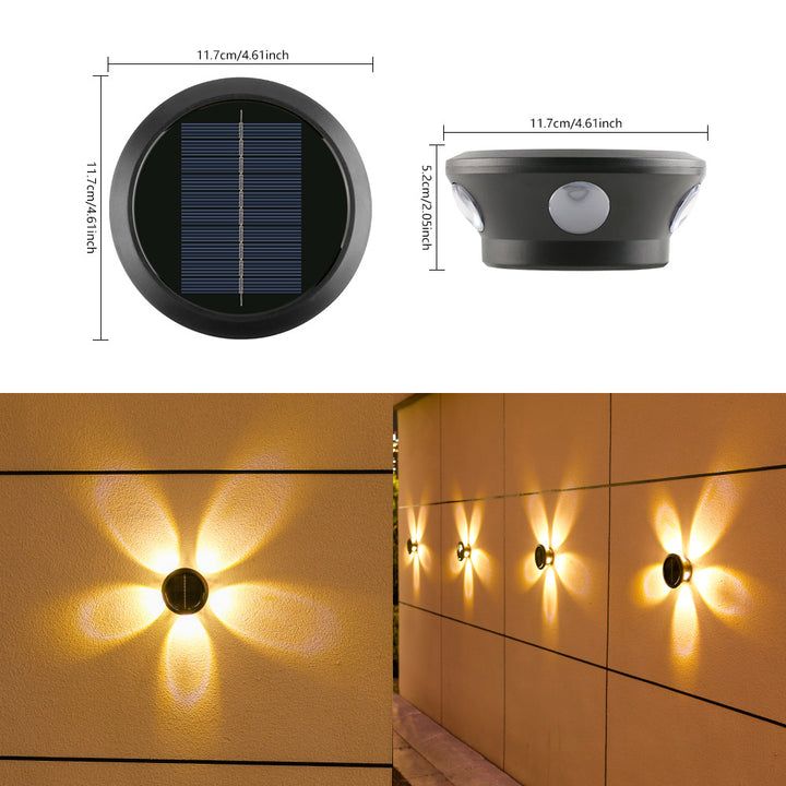 Outdoor Solar Wall Light Multi-Beam LED Decorative Accent Stornfield