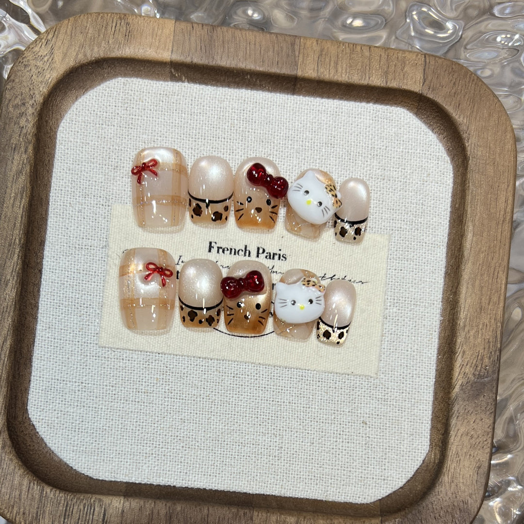 Elegant Stiletto Press-On Nail Set with Decorative Accents Stornfield