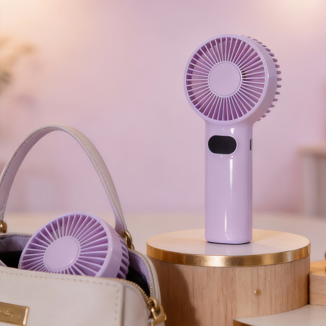 Women's Portable Mini Handheld Fan with LCD Display Stornfield