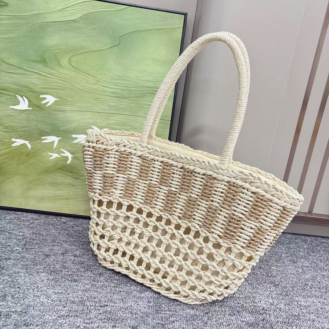 Braided beach bag with airy mesh structure Stornfield