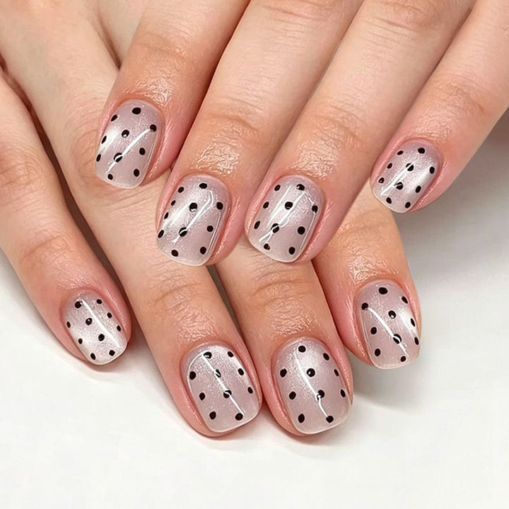 Elegant Dot Pattern Nail Art Enhancements Stornfield