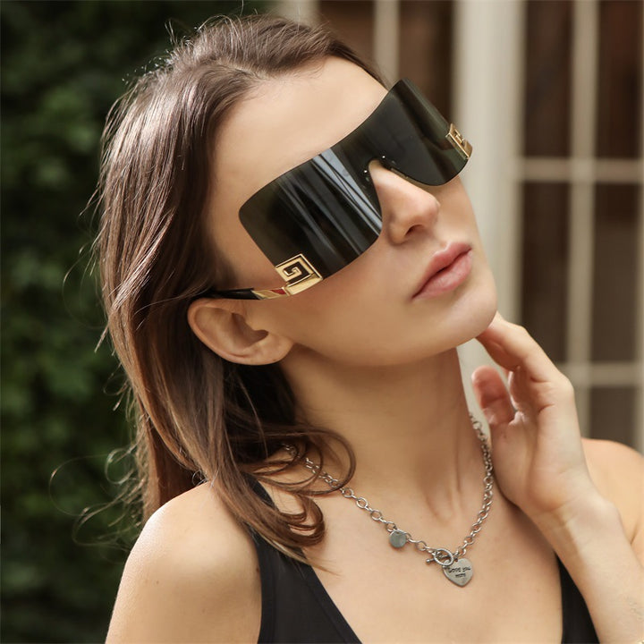 Women's Oversized Shield Sunglasses with Extravagant Design Stornfield