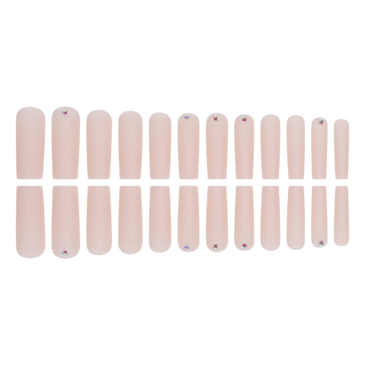 Long Matte Square Press-On Nails with Rhinestone Accents Stornfield