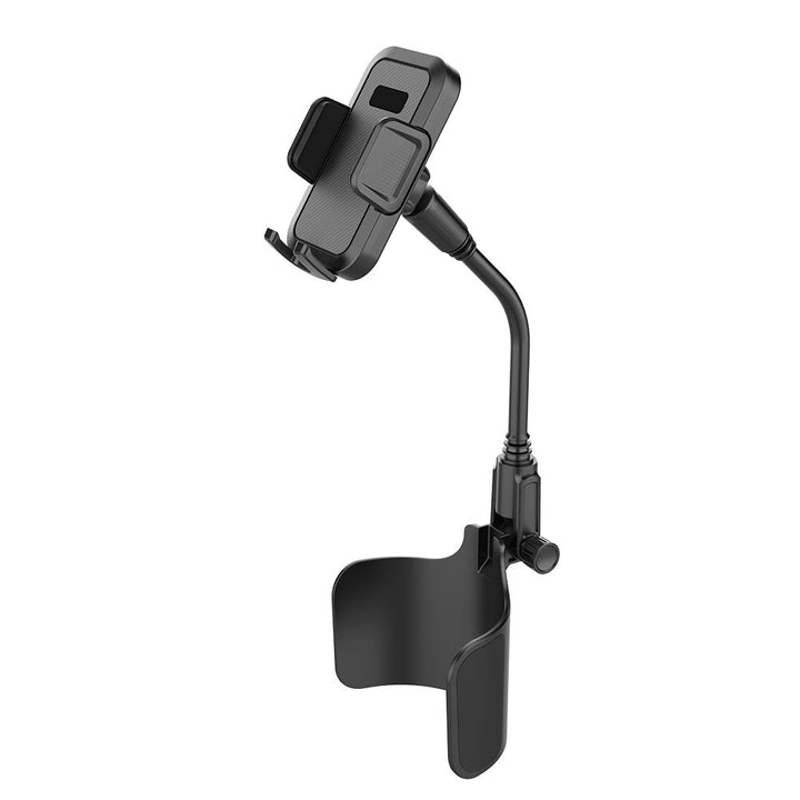 Adjustable car headrest tablet and smartphone holder with telescopic support arm and anti slip cradle Stornfield
