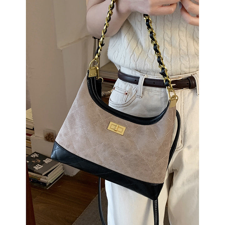 Quilted Suede Hobo Handbag Stornfield