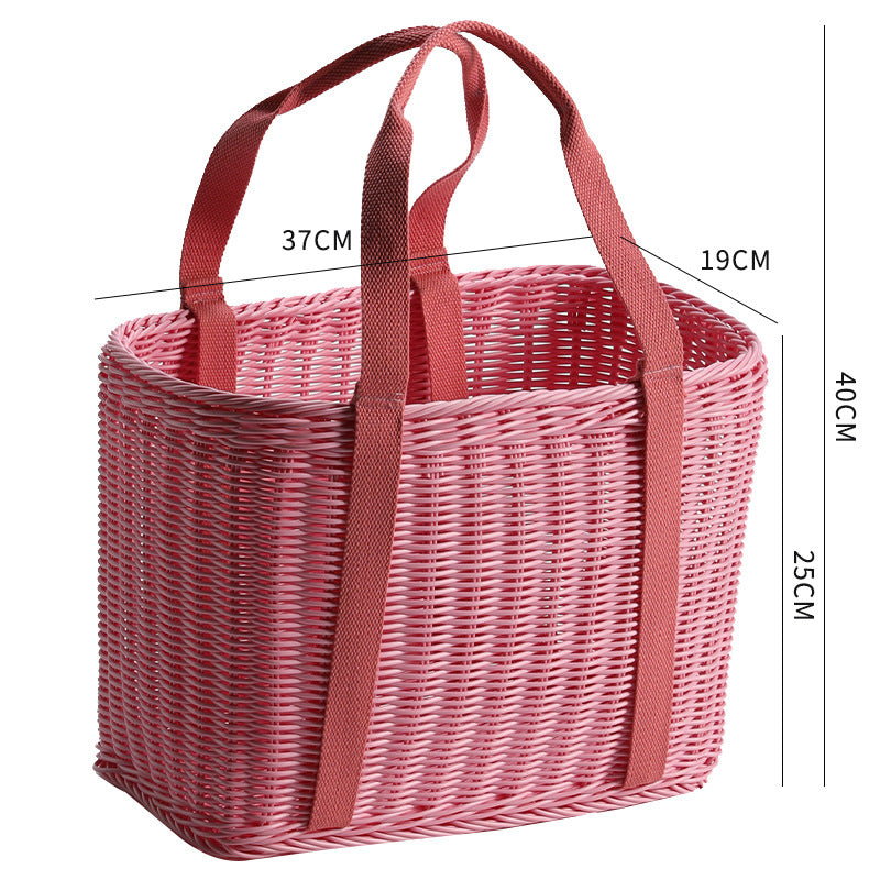 Unisex Robust braided shopping basket with comfortable fabric handles Stornfield
