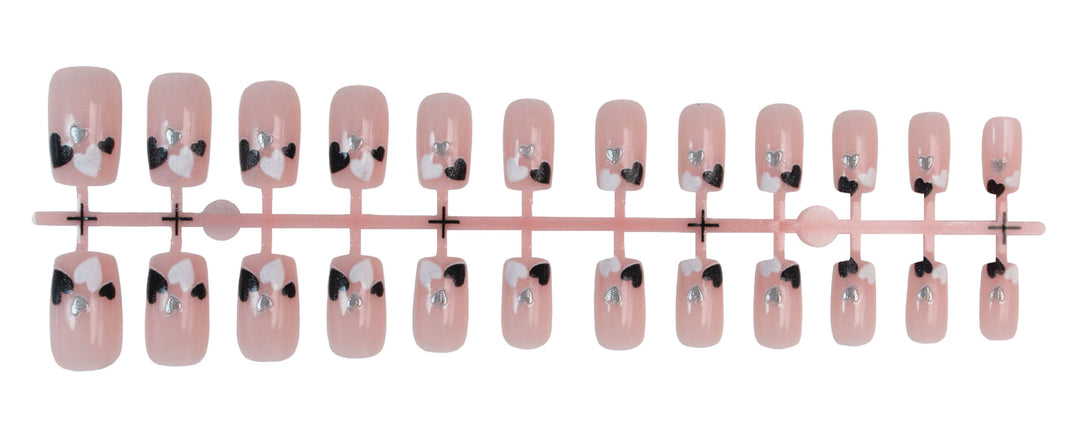 Creative artificial nail set with romantic heart designs Stornfield