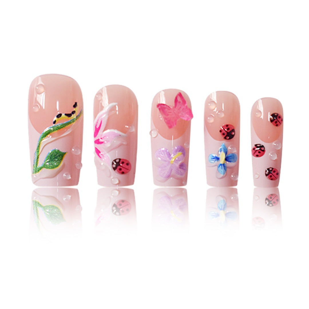 Floral Raised 3D Press-On Nail Set Stornfield