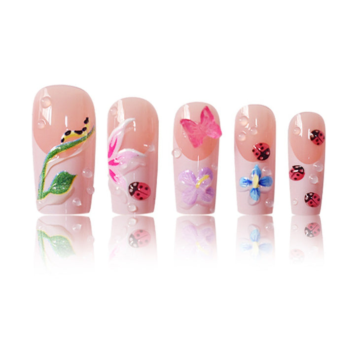 Floral Raised 3D Press-On Nail Set Stornfield