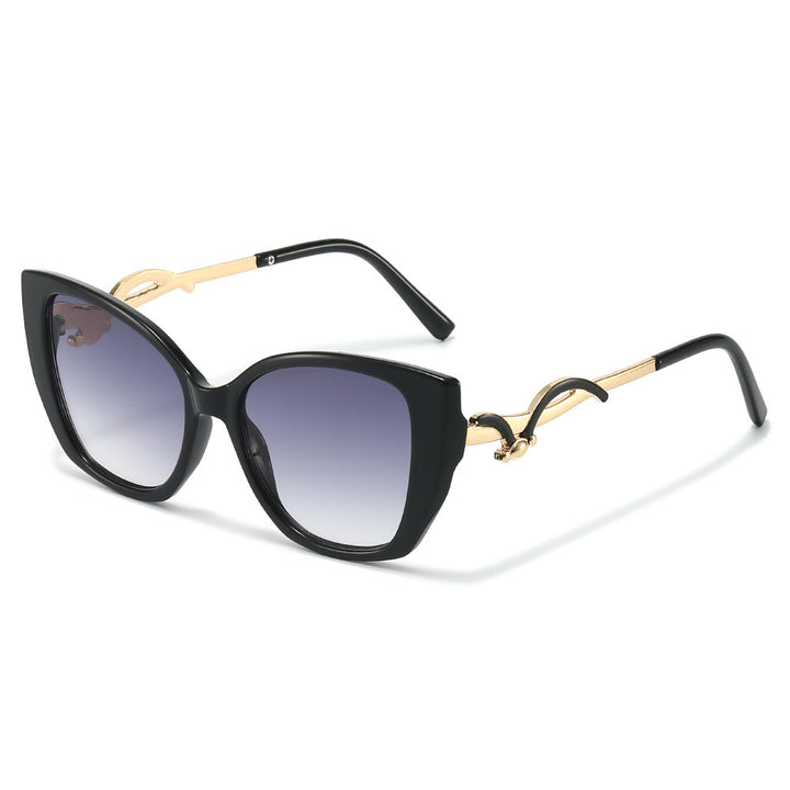 Oversized Geometric Cat-Eye Sunglasses with Gold Accents Stornfield