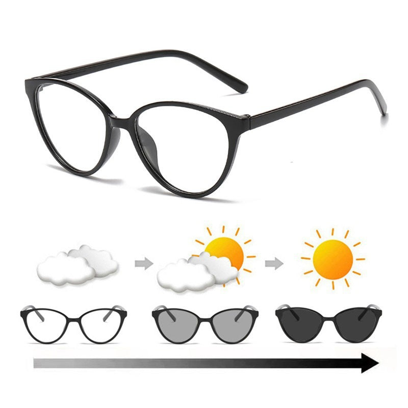 Women's trendy light-sensitive cat-eye glasses Stornfield