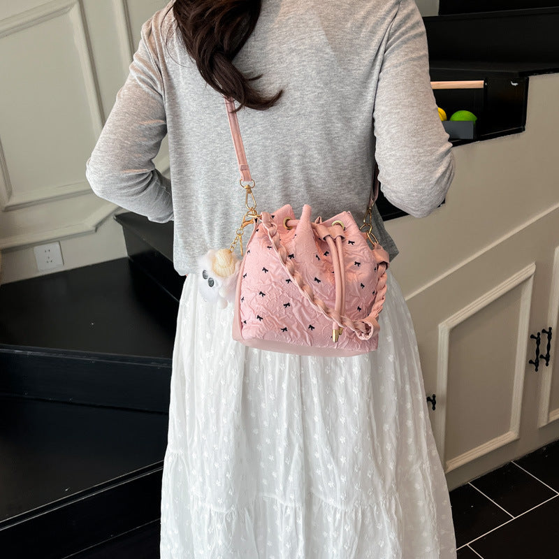 Charming Embroidered Bucket Handbag