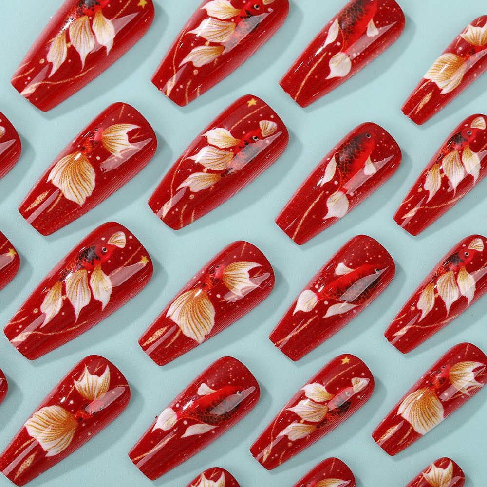 Artificial nail tips with floral accents Stornfield