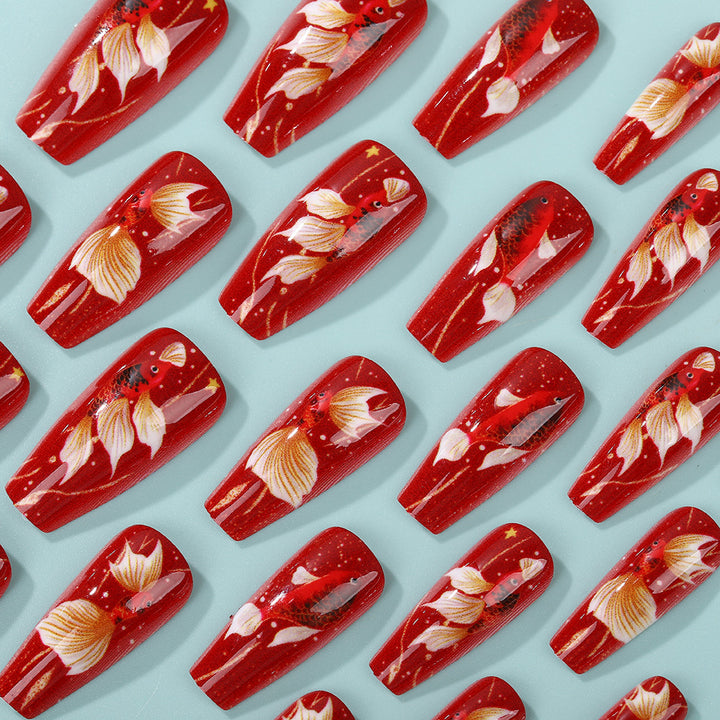 Artificial nail tips with floral accents Stornfield