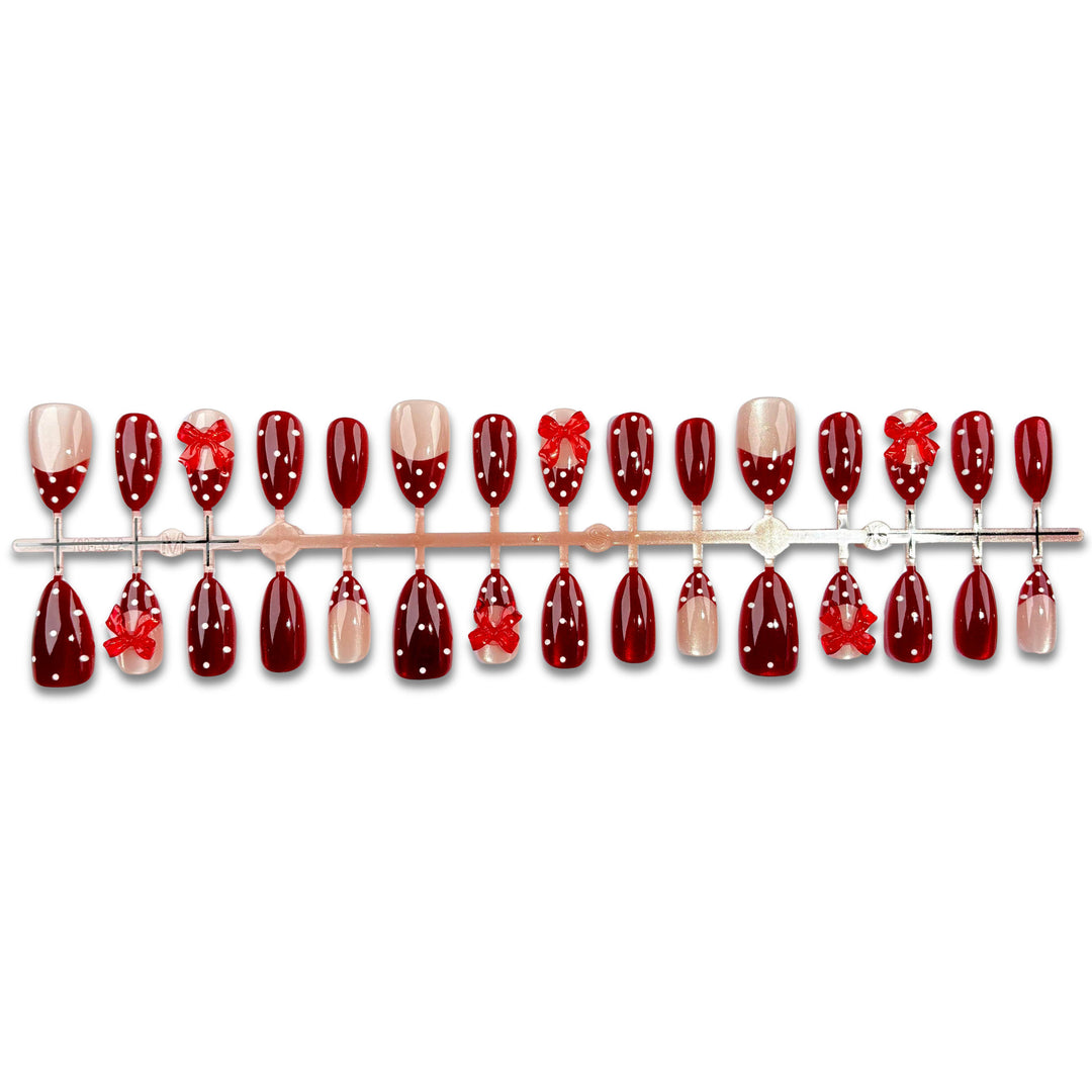 Bow-Embellished Press-On Nail Set