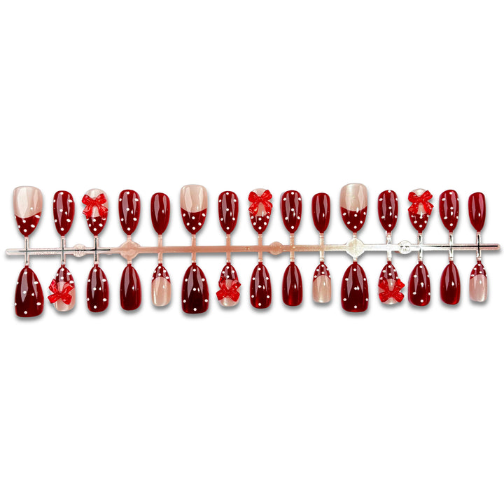 Bow-Embellished Press-On Nail Set