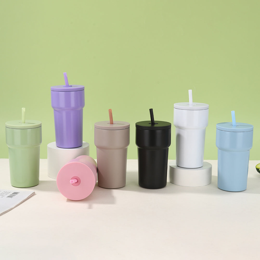 Unisex Insulated Drinking Cup with Dust Protection Lid and Straw Stornfield