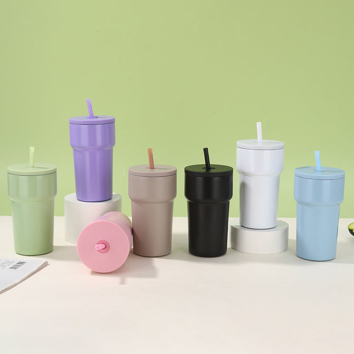 Unisex Insulated Drinking Cup with Dust Protection Lid and Straw Stornfield