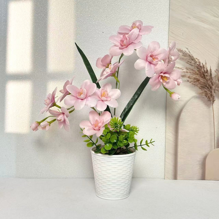Artificial Orchid Plant Arrangement for Indoor Home Decor Display