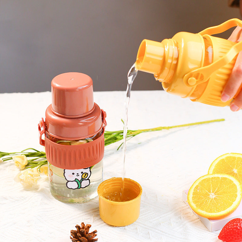 Ladies trendy glass drinking bottle with practical silicone protection Stornfield
