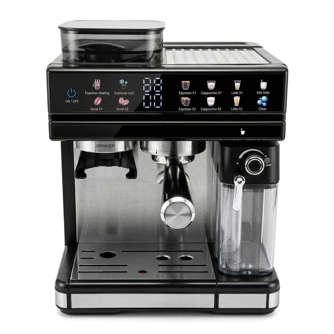 Espresso machine with integrated grinder and precise temperature control Stornfield