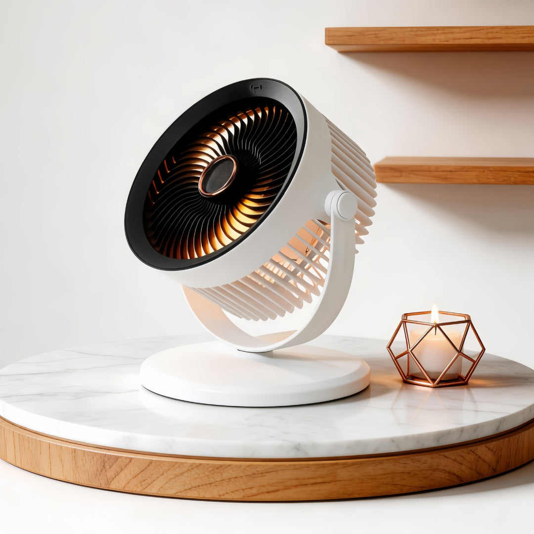 Women portable USB table fan with integrated LED lighting Stornfield