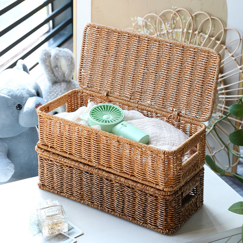 Long Rectangular Woven Storage Basket Stornfield