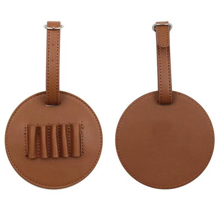 Round Leather Luggage Tag