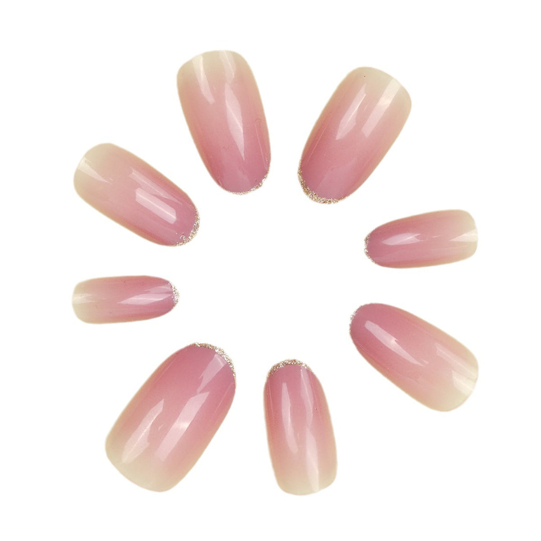 Elegant Stiletto Nail Extensions with Glittering French Tips Stornfield