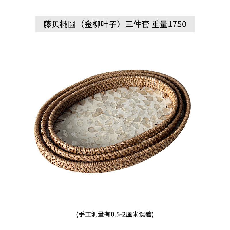 Ladies Elegant Serving Plate Set made of handwoven natural material Stornfield